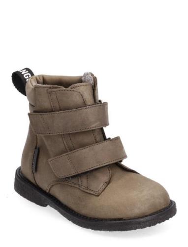 Boots - Flat - With Velcro Talvikengät Tarroilla Khaki Green ANGULUS