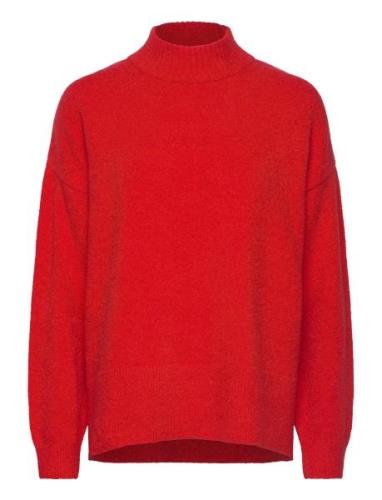 Barlt Boucle Knit Sweater Tops Knitwear Jumpers Red Tamaris Apparel