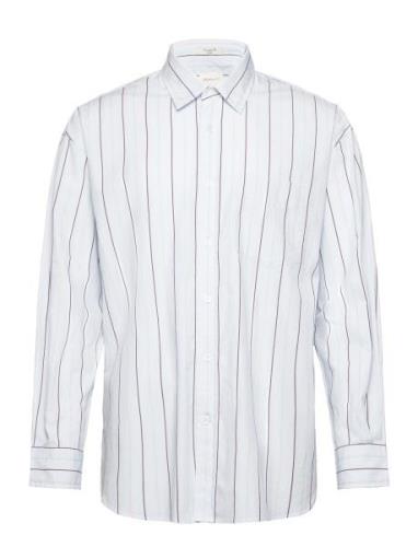 Os Compact Poplin Stripe Shirt Tops Shirts Casual Blue GANT
