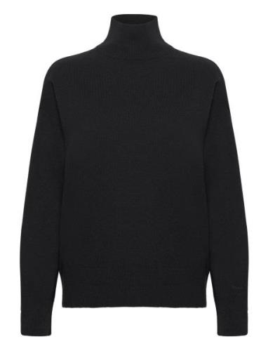 Superfine Lambswool Stand Collar Tops Knitwear Jumpers Black GANT