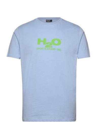 Logo Tee Tops T-shirts Short-sleeved Blue H2O
