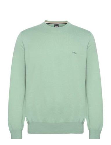 Pacas-L Tops Knitwear Round Necks Green BOSS