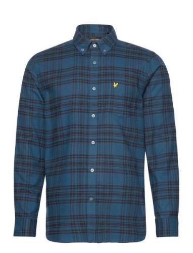 Check Flannel Shirt Tops Shirts Casual Navy Lyle & Scott