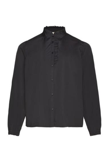 Wa-Sofia 5 Tops Shirts Long-sleeved Black Wasabiconcept