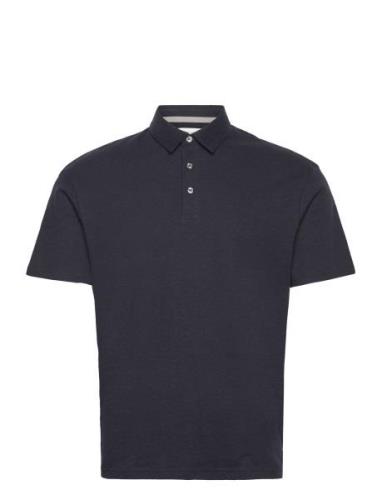 Jprcc Soft Linen Blend Ss Polo Tops Polos Short-sleeved Navy Jack & J ...