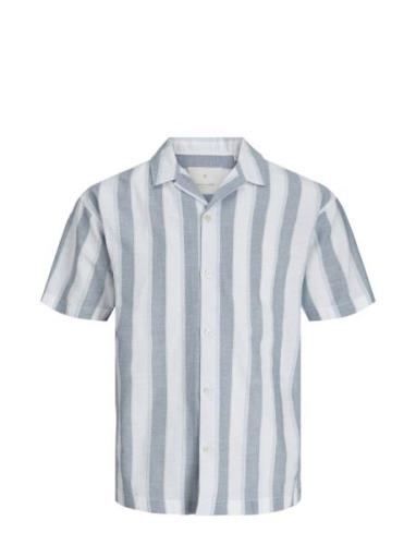 Jprccsummer Stripe Resort Shirt S/S Ln Tops Shirts Short-sleeved Blue ...