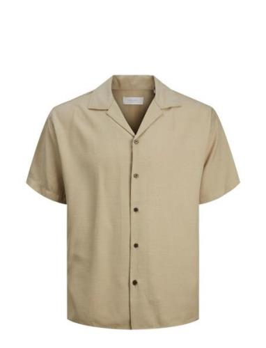 Jprccaaron Tencel Resort Shirt S/S Ln Tops Shirts Short-sleeved Beige ...