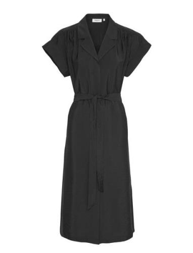 Mschgianara Benina Ss Dress Polvipituinen Mekko Black MSCH Copenhagen