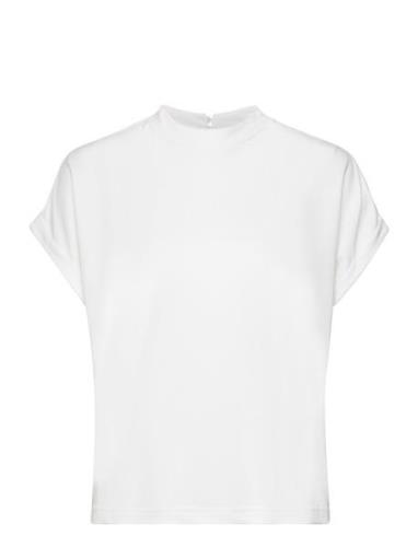 Msmavelyn Modal Blouse Tops Blouses Short-sleeved White Minus