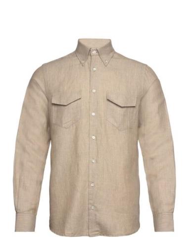 Jerry Pocket Shirt Tops Shirts Casual Beige SIR Of Sweden