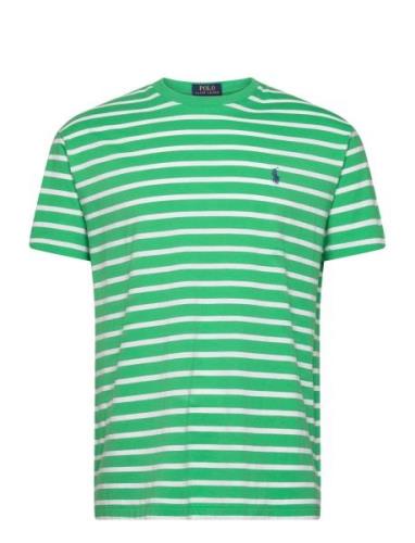Classic Fit Striped Jersey T-Shirt Tops T-shirts Short-sleeved Green P...