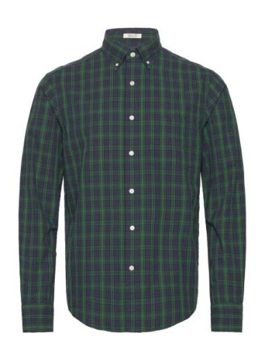 Reg Ut Archive Poplin Tartan Shirt Tops Shirts Casual Khaki Green GANT