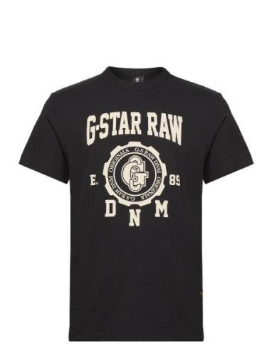 Collegic R T Tops T-shirts Short-sleeved Black G-Star RAW