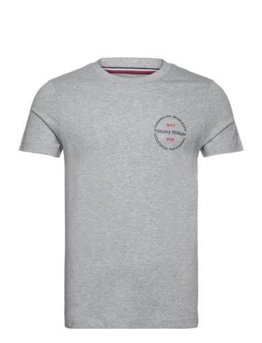 Hilfiger Roundle Tee Tops T-shirts Short-sleeved Grey Tommy Hilfiger