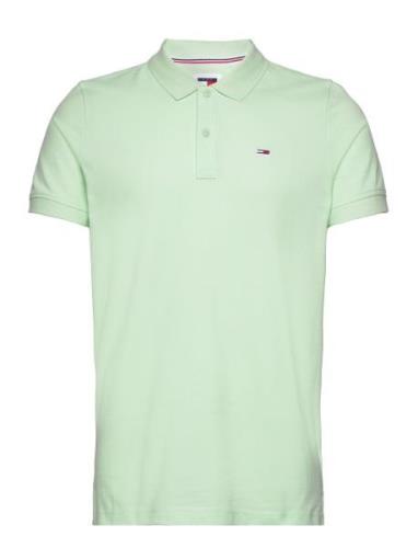 Tjm Slim Placket Polo Ext Tops Polos Short-sleeved Green Tommy Jeans