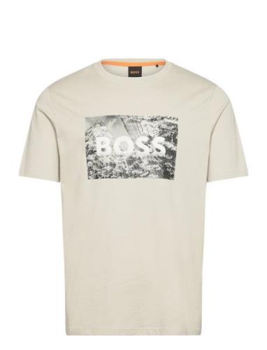 Te_Building Tops T-shirts Short-sleeved Beige BOSS