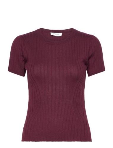 Knit T-Shirt Tops T-shirts & Tops Short-sleeved Red Rosemunde