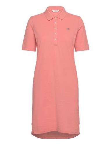 Slim Shield Ss Pique Polo Dress Lyhyt Mekko Pink GANT