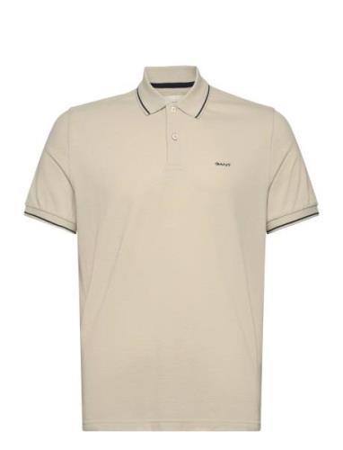 Tipping Ss Pique Polo Tops Polos Short-sleeved Beige GANT