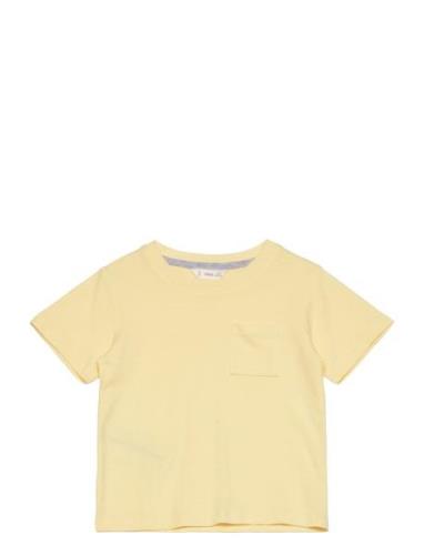 Essential Cotton-Blend T-Shirt Tops T-shirts Short-sleeved Yellow Mang...