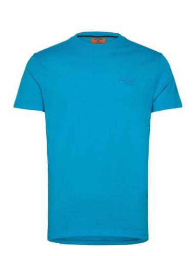 Essential Logo Emb Neon Tee Tops T-shirts Short-sleeved Blue Superdry