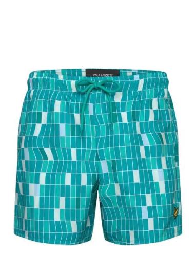 Pool Print Swimshort Uimashortsit Blue Lyle & Scott