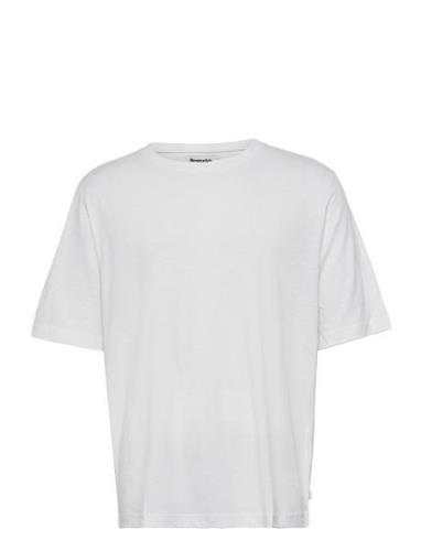 Mid Sleeve Solid Tops T-shirts Short-sleeved White Resteröds