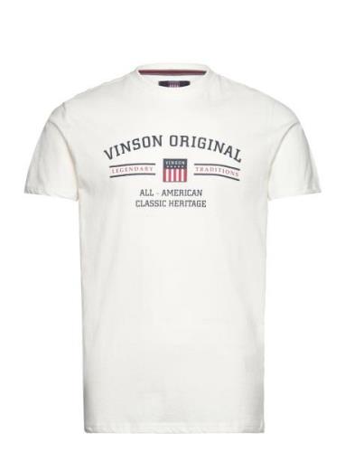 Vin T-Shirt Matt Men Tops T-shirts Short-sleeved White VINSON