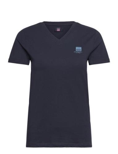 Kassidy Reg Sj Vin W Tee Tops T-shirts & Tops Short-sleeved Navy VINSO...