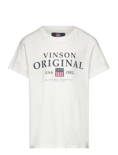 Legend Reg Sj Vin Jr Tee Tops T-shirts Short-sleeved White VINSON