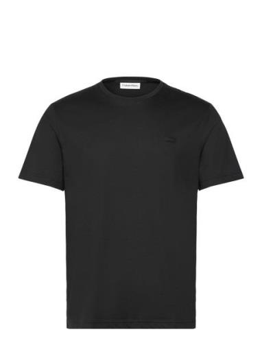 Smooth Cotton T-Shirt Tops T-shirts Short-sleeved Black Calvin Klein