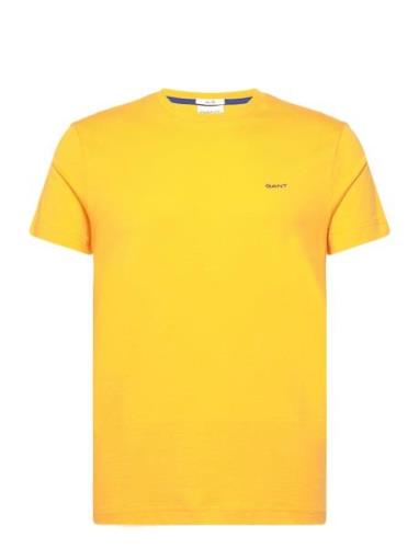 Contrast Logo Ss T-Shirt Tops T-shirts Short-sleeved Yellow GANT