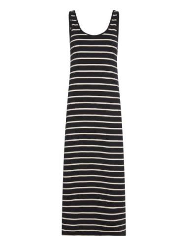 Cut-Out Striped Dress Maksimekko Juhlamekko Black Mango