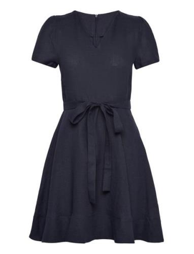 Zenya Linen Dress Lyhyt Mekko Navy Ella&il