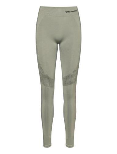 Hmlmt Shaping Seamless Mw Tights Sport Running-training Tights Green H...