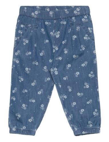 Pants Aop Chambray Bottoms Trousers Blue Minymo