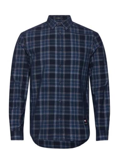 Tjm Reg Check Cord Shirt Tops Shirts Casual Navy Tommy Jeans