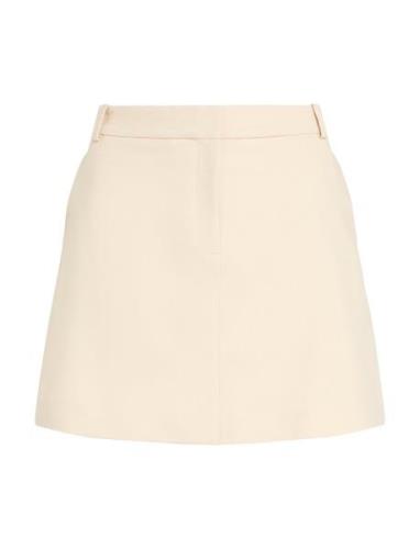 Core Straight Short Skirt Lyhyt Hame Cream Tommy Hilfiger