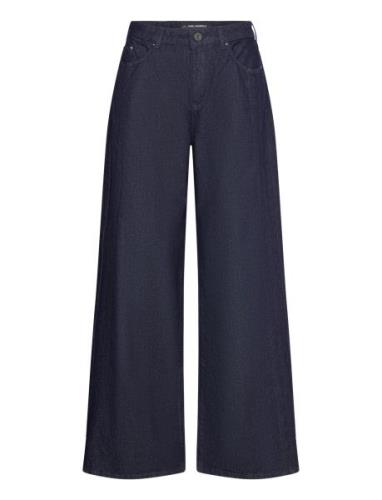 Mid Rise Wide Leg Denim Pants Bottoms Jeans Wide Blue Karl Lagerfeld