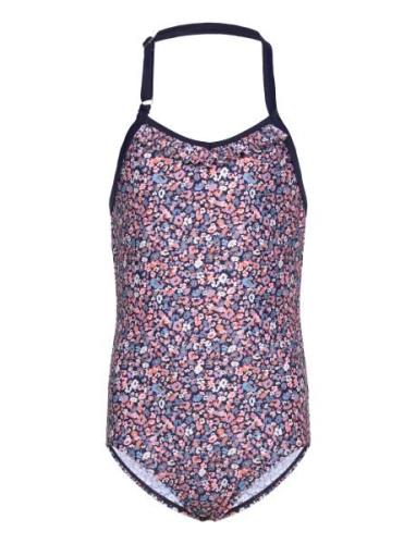 Swimsuit W. Halterneck, Aop Uimapuku Uima-asut Pink Color Kids