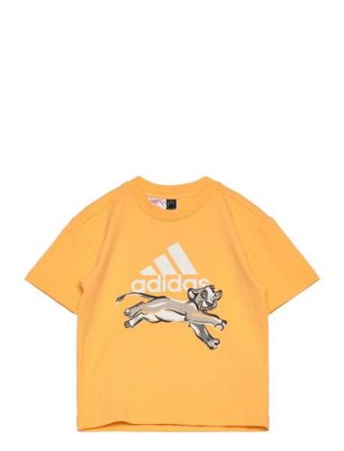 Lk Dy Lk T Tops T-shirts Short-sleeved Yellow Adidas Sportswear