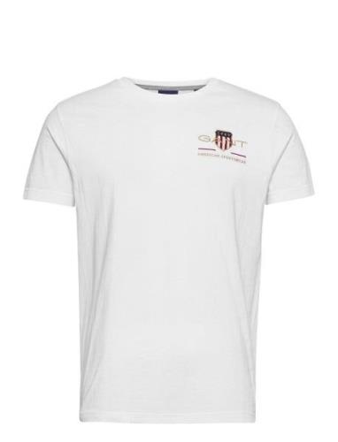 Archive Shield Emb Ss T-Shirt Tops T-shirts Short-sleeved White GANT