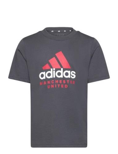 Mufc Kids Tee Sport T-shirts Short-sleeved Grey Adidas Performance