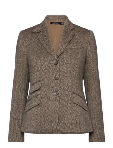 Herringb Tweed Blazer Blazers Single Breasted Blazers Brown Lauren Ral...