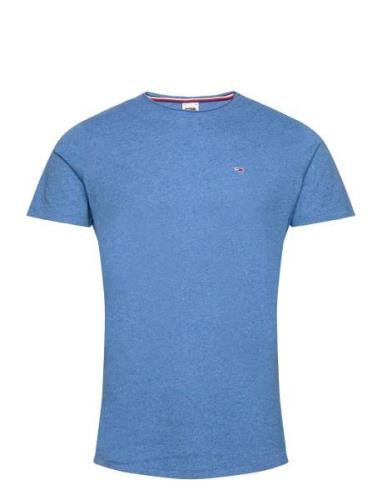 Tjm Xslim Jaspe C Neck Ext Tops T-shirts Short-sleeved Blue Tommy Jean...