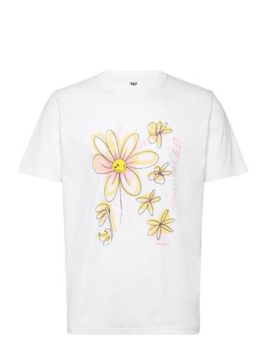 Ace Daisy T-Shirt Gots Tops T-shirts Short-sleeved White Double A By W...