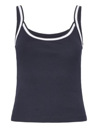 Combined Knitted Top With Straps Tops T-shirts & Tops Sleeveless Black...