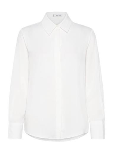 Fluid Long Sleeve Shirt Tops Shirts Long-sleeved White Mango