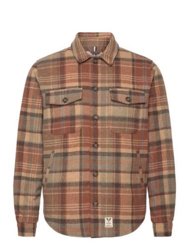 Nathan Check Overshirt Tops Overshirts Brown Fat Moose