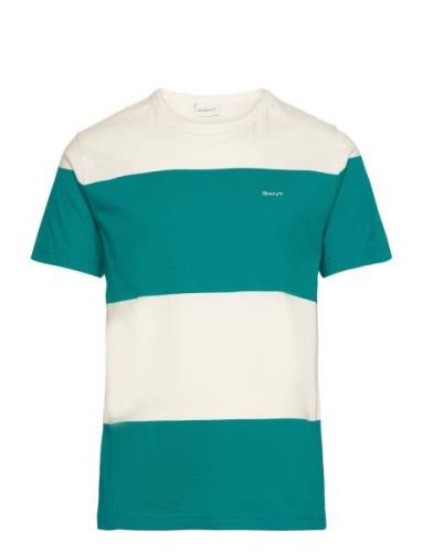 Bar Stripe Ss T-Shirt Tops T-shirts Short-sleeved Green GANT